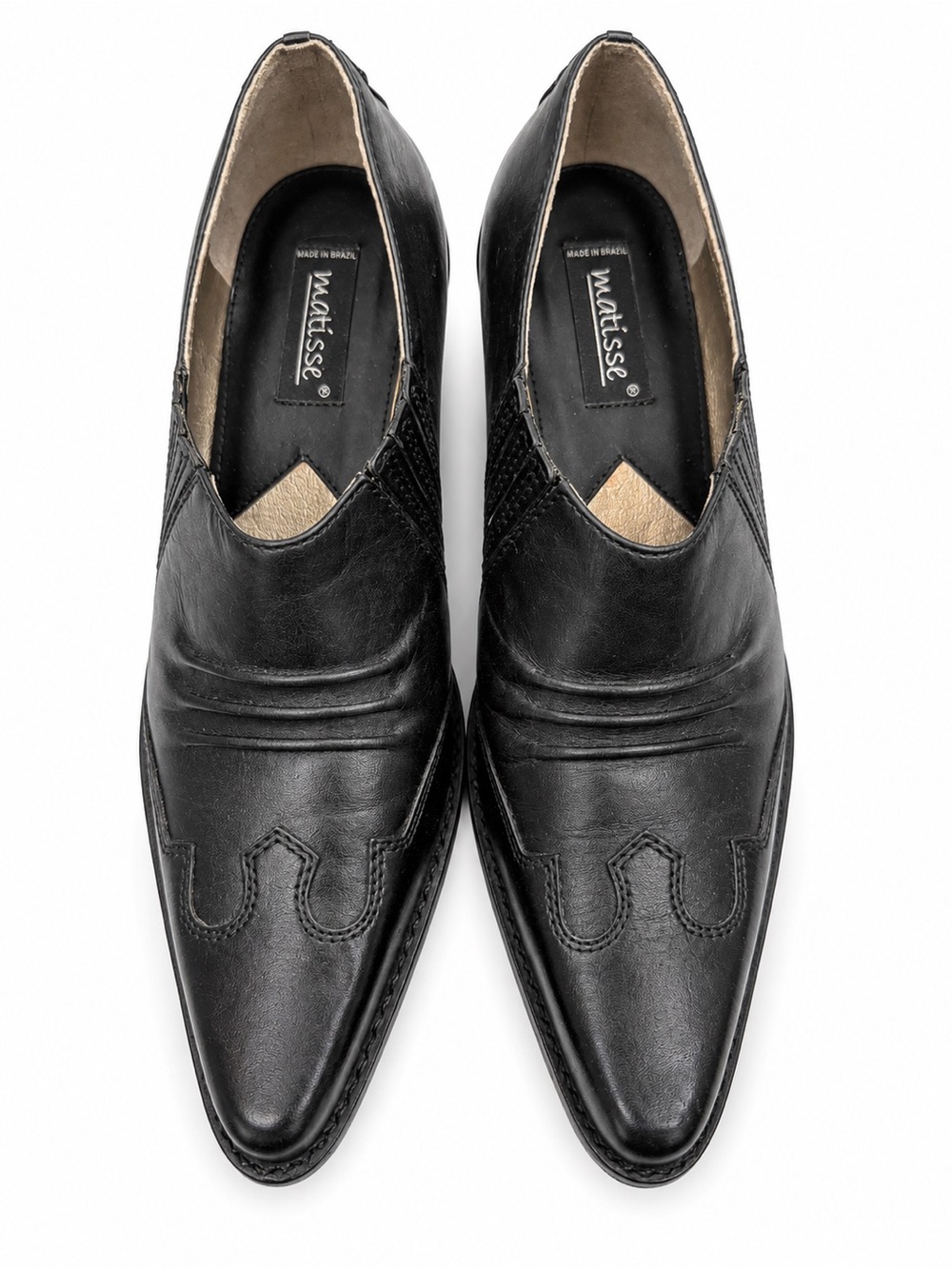 Matisse Black Pointed Toe Slip-On Leather Western Ankle boots for women